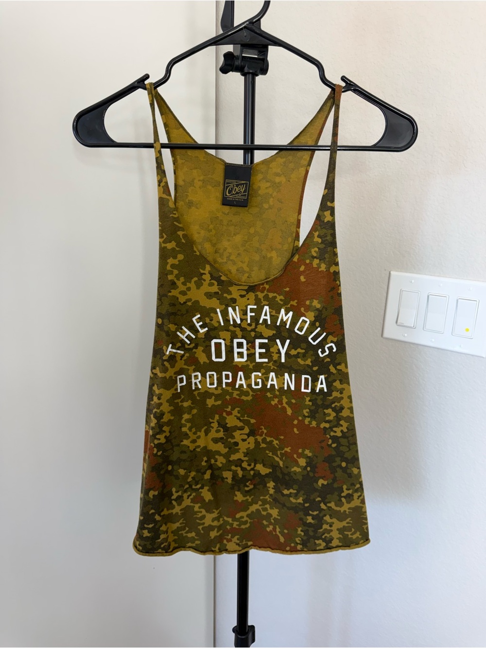 Obey Olive & Brown Camo Tank Top